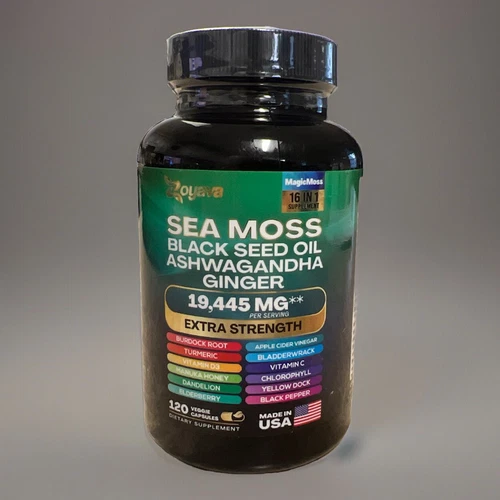 Zoyava Sea Moss, Black Seed Oil, Ashwagandha & Ginger All-in-1 Exp 2027