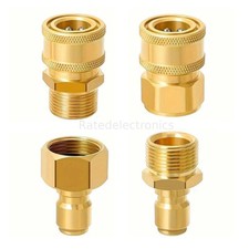 4x Pressure Washer Adapters Set Quick Disconnect Kit M22 Swivel to 3/8'' Connect