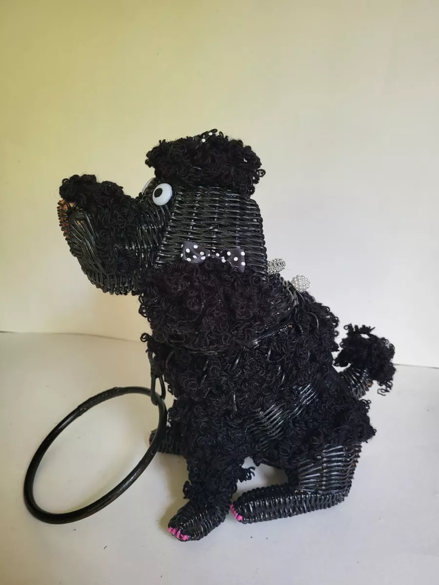 Vintage Wicker Animal Novelty purse 1950s Poodle Dog eBay