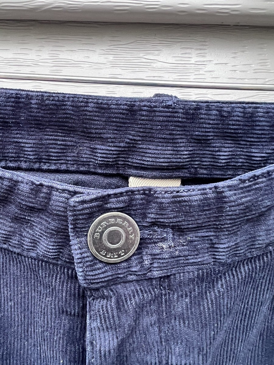 バーバリー*ズボン BURBERRY BRIT Men Button Fly Slim Corduroy Cords Pants Navy