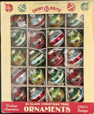20 Shiny Brite Christopher Radko Christmas Ornaments Rounds Small