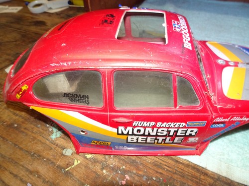Vtg 1986 Tamiya Original Monster Beetle Body Shell Junkyard Cracks Rough Parts - Picture 12 of 15