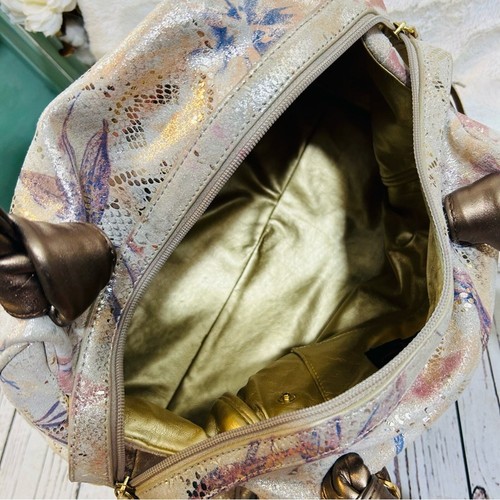 Sharon Gioe la gioe di Toscana hand bag sparkly snake print VTG Made in Italy - Picture 5 of 10