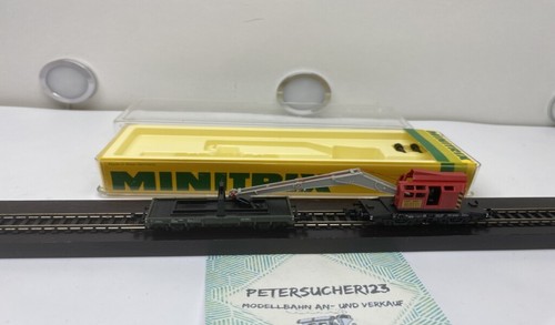 Mini Trix N DC 3590  Kranwagen + Schutzwagen  Rot OVP | Condition: Als Ersatzteil / defekt