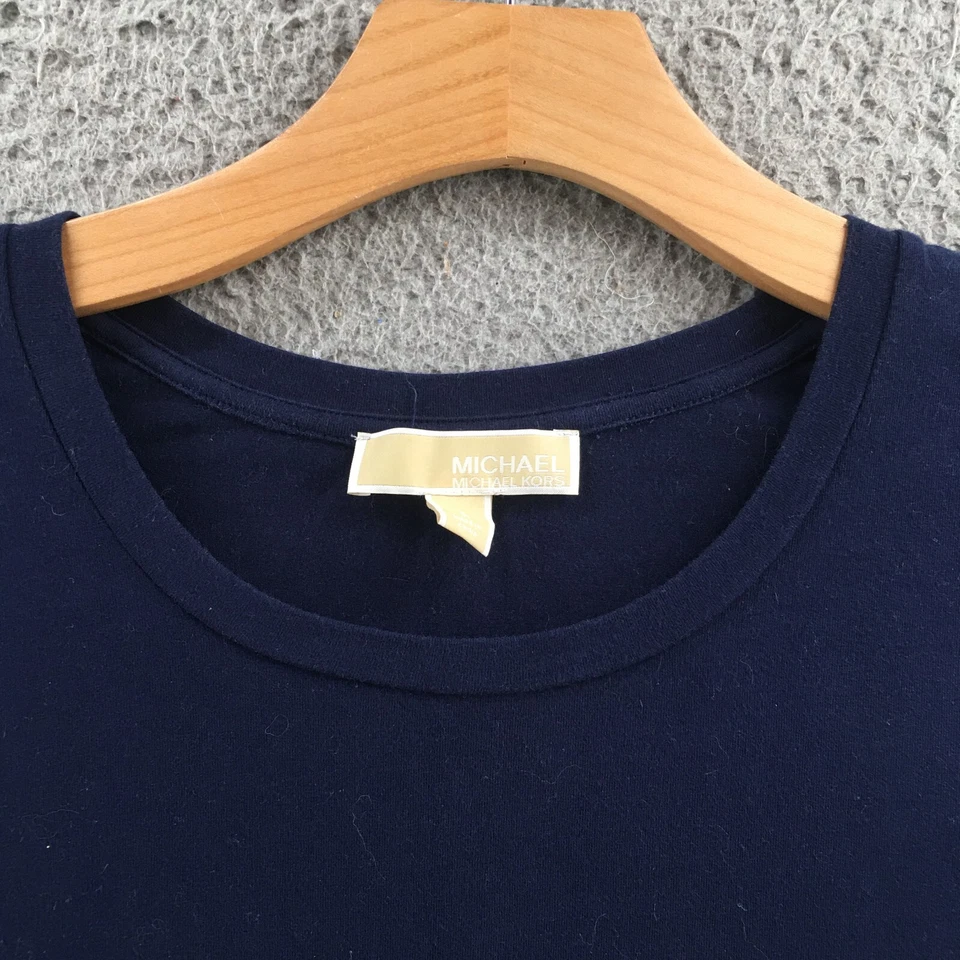 Camiseta Michael Kors Mujer L Azul Manga Corta Pullover Cuello Redondo Informal Foto 3 de 4