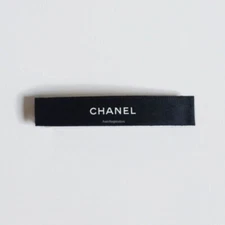 Authentic Chanel signature iconic black and white satin ribbon gift