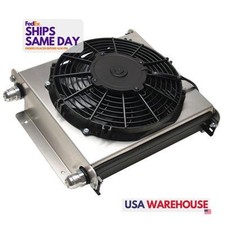 Derale DER15875 Plate Type Aluminum Fluid Cooler and Fan Universal Performance