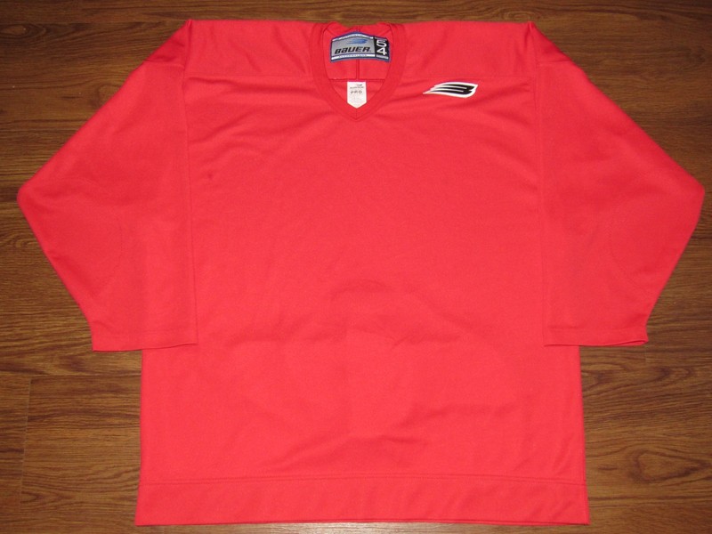Bauer Authentic Pro Stock Red Practice Hockey Jersey Fight Strap Size 54 XL CCM