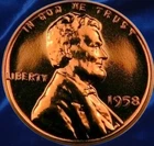 ​1958 Lincoln Wheat Penny 1C Proof PR Gem Red RD Copper US Mint Vintage Coin