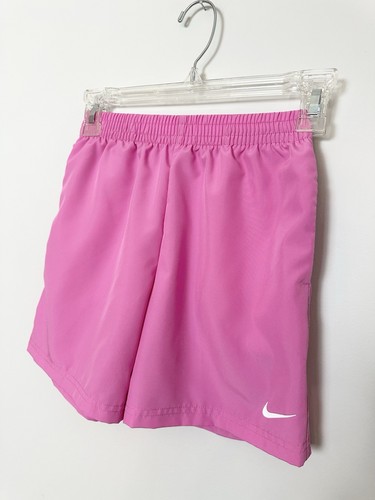 Nike Dri Fit Youth Girls Athletic Short Size L Ages 6-7 Pink Elastic Waist Logo - Picture 2 of 14