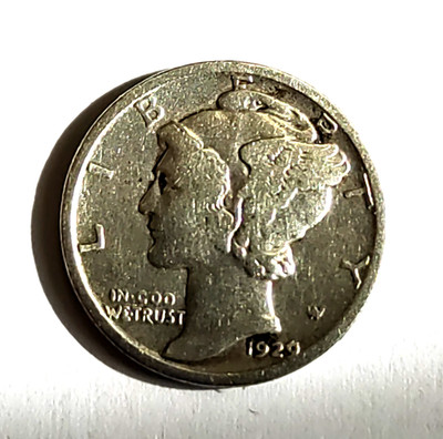 1929 P Winged Liberty Silver Dime Mercury Dime US Münze 90% Silber American Coin