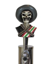 NEW ZAPATA SKULL BEER TAP HANDLE COLLECTIBLE BAR MANCAVE AMERICA BREW USA DOD