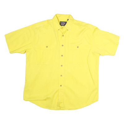 CHASE AUTHENTICS Herren Gelbes Hemd XL Baumwolle Kurzarm Casual Knopfleiste