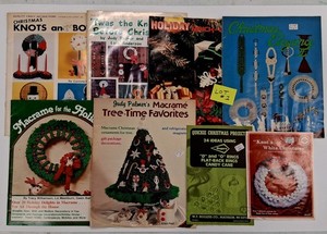 Lot of 8 Vintage Macrame Christmas Home Décor Pattern Instruction Books