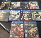 PS4 Games Lot Bundle Of 10 Sky Rim, Assassins, Fallout, Hobbett, NBA, Need For