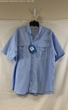Columbia PFG Bahama II Short Sleeve Vented Fishing Shirt Blue NWT Sz L