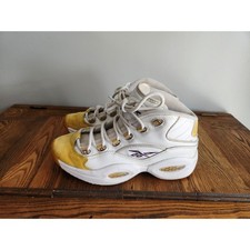 Reebok question mid yellow toe Athletic Shoes Boy's sz 6