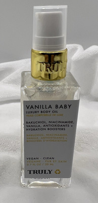 TRULY Vanilla Baby Body Oil Bakuchiol Niacinamide Antioxidants 0.7 fl oz  NNB