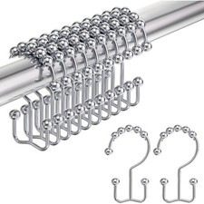 Shower Curtain Hooks Rings Rust-Resistant Stainless Steel Double Shower Curtain