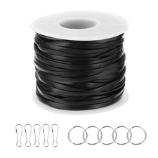 Lanyard String Kit, Lacing Cord with Accessories, Black