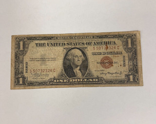 1935 A $1 One Dollar Hawaii Silver Certificate United States Currency S50732326C
