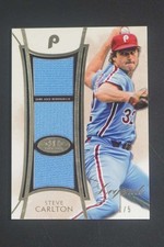 2014 Topps Tier One Steve Carlton Legends Triple Jersey Relic /5 #TRL-SCR DA709