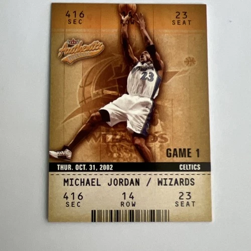 2002-03 Fleer Authentix Michael Jordan #72 Game 1 Washington Wizards NBA Card