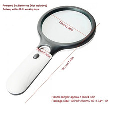 3 LED Light 45X Handheld Magnifier Reading Magnifying Glass Lens Jewelry Loupe