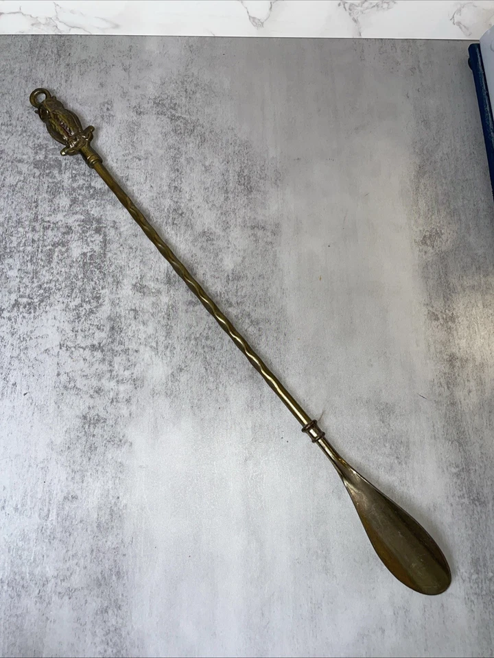 复古长 Shoehorn 19.5 英寸黄铜 OWL 口音金属硬度喇叭末端 — 第 2/4 张图片