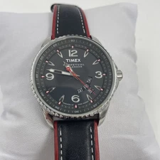 TIMEX MENS WATCH- Perpetual Calender/100M/40mm Case/Leather - New Battery 