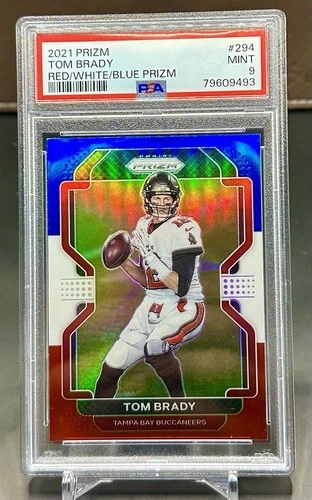 2021 Panini Prizm Tom Brady #294 Red White Blue Prizm PSA 9 Buccaneers
