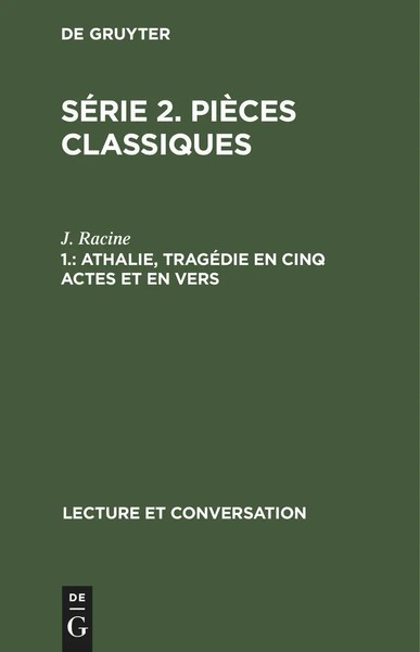 J. Racine | Athalie, TragéDie En Cinq Actes Et En Vers | Buch | FranzöSisch-image