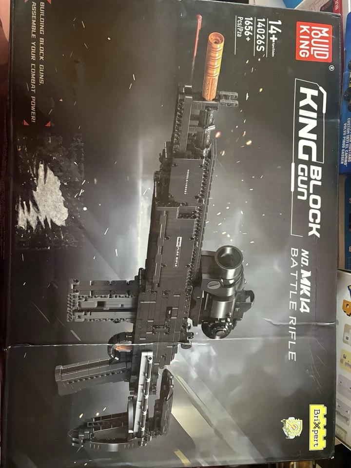 Modelo de pistola Mould King 1:1 MK14 bloques de construcción con función de disparo, kit 14026S Foto 2 de 4