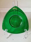 Vintage MCM 1950s Hocking Emerald Green Depression Glass Triangle Bowl