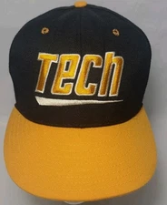 Pro Line Vtg Georgia Tech Yellow Jackets Hat Cap Snapback 90s NCAA USA Used 