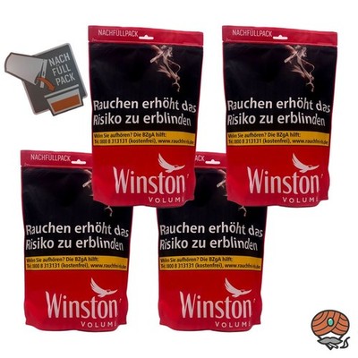 Winston Volume Red/Rot Tabak Nachfüllpack 4x 185g Beutel