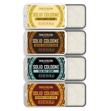 Solid Cologne for Men Gift Set Travel Size Coffee Whiskey Palo Santo Sea Salt