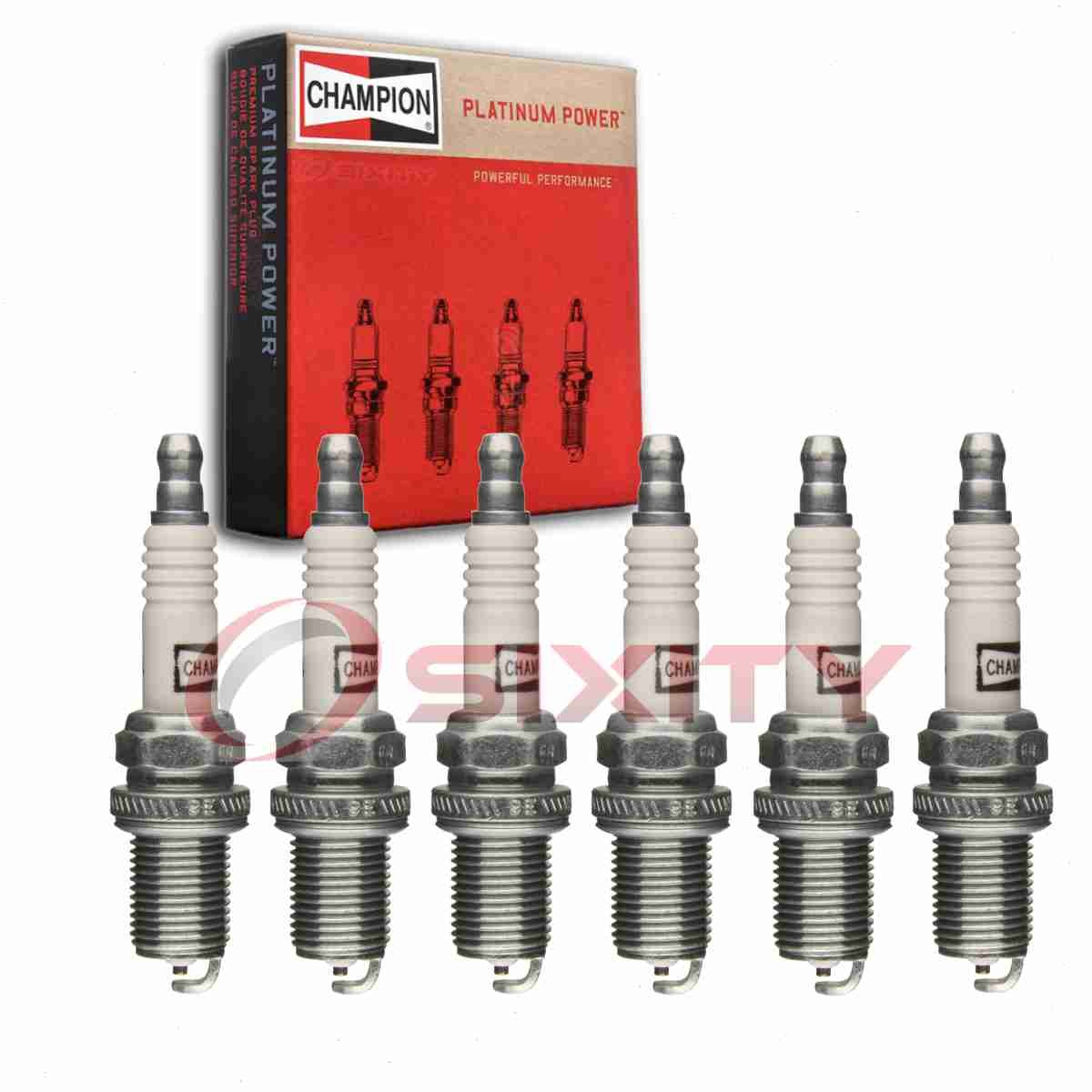 6 pc Champion Platinum Spark Plugs for 2007-2011 Porsche 911 3.6L H6 iv