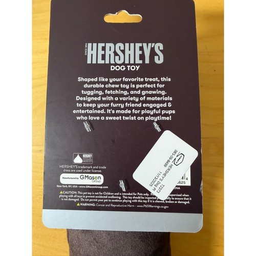 Hershey's Milk Chocolate Bar Plush Squeaky Dog Toy G Mason Group NWT