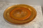 Jeanette Anniversary Pattern Marigold Carnival Glass Iridescent 13" Platter