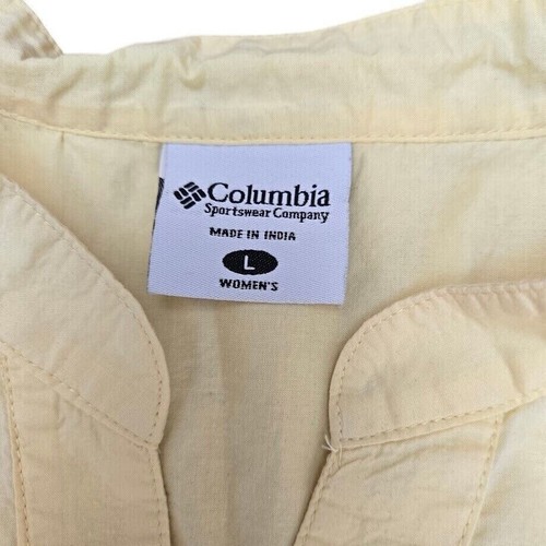 Columbia Embroidered Tunic Top Drawstring Sleeve Collared Shirt L - Picture 7 of 12