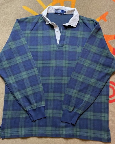 Vintage Polo Ralph Lauren Plaid Long Sleeve Shirt 90s made in USA Med