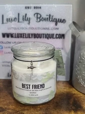 Handmade Friendship Candle, Eucalyptus Mint Scent, Bible Verse 1 John 4:11
