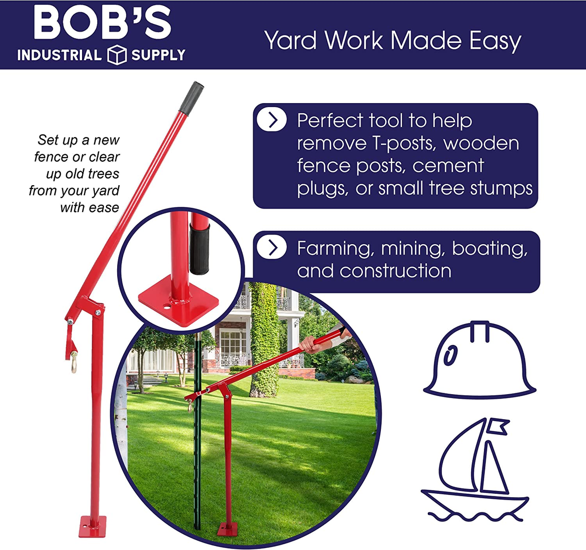 Heavy Duty Fence Post Puller Tool Heavy Duty T-Post Puller - Remove ...