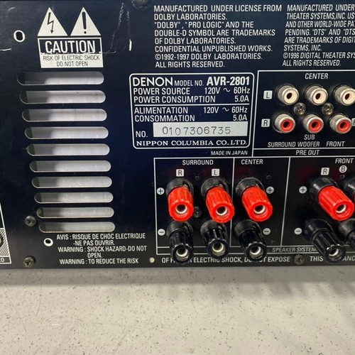 Denon AVR-2801 Receiver HiFi Stereo 5.1 Channel Home Theater Phono Multi Zone - Picture 5 of 5