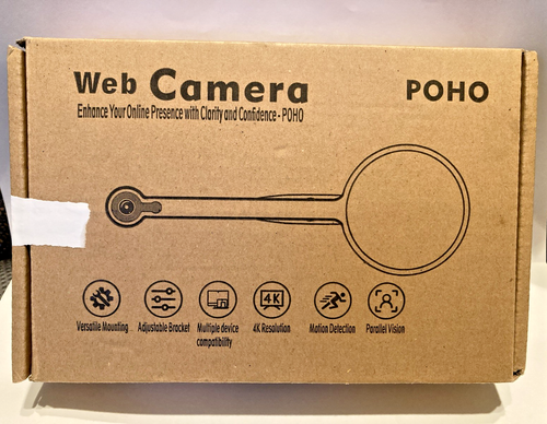 POHO 4K Webcam with Light, Sensorless Focus, Ultra HD 4k/30FPS, Webcam for PC