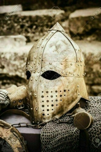 Medieval Warrior Knight Armor Metal Larp Medieval Cosplay Knight Theater Movie - Foto 1 di 3