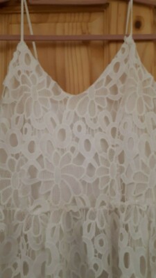 Vila Womens lace cami midi dress in white size M