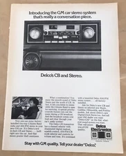 GM car stereo print ad 1976 vintage 70s retro art tech Delco Electronics CB 