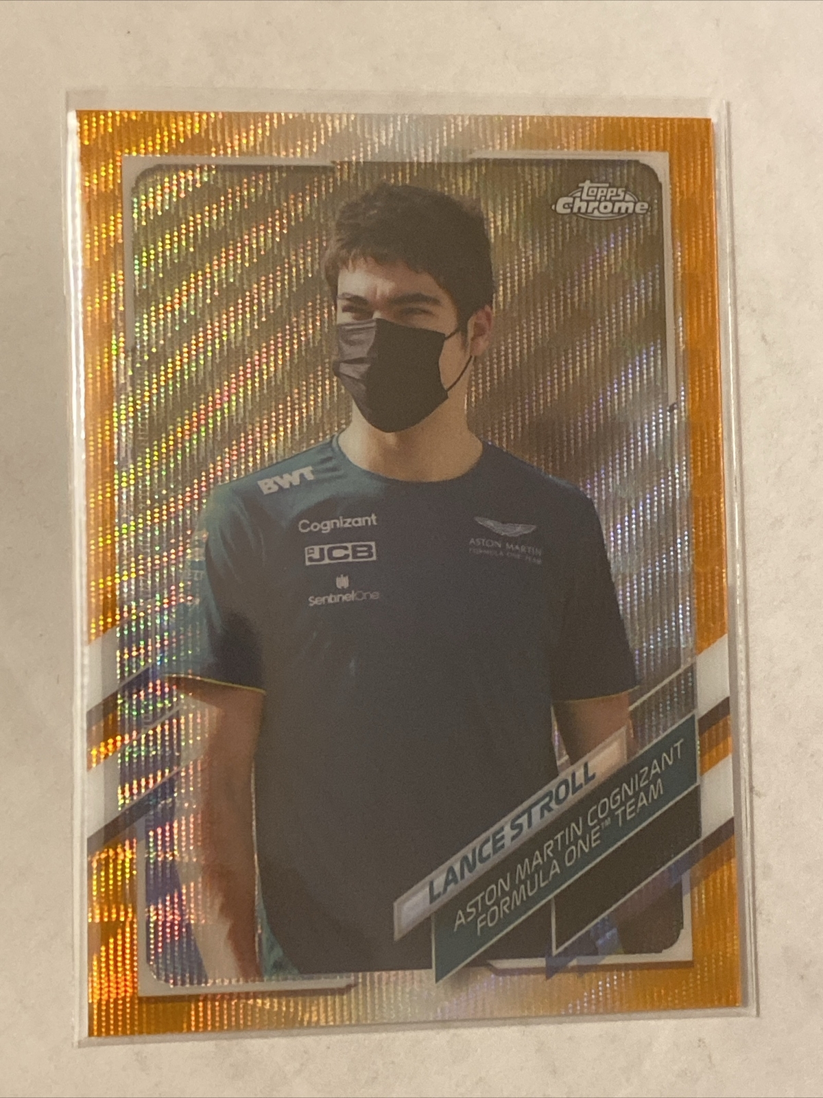 2021 Topps Chrome Formula 1 F1 Lance Stroll Orange Wave Refractor #20/25
